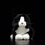 ตุ๊กตาแมวสีดำขาวน่ารักนอนหลับจาก LightningStore ของเล่นตุ๊กตาสัตว์นุ่มนิ่มเหมือนจริง ของขวัญสำหรับเด็ก