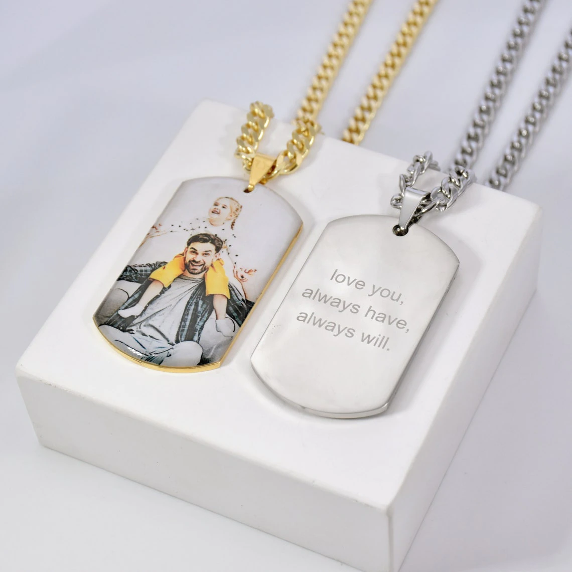 Custom Military Dog Tags, Embossed Text