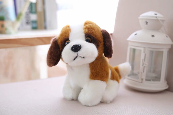 LightningStore Adorable Cute Small Saint Bernard Puppy Dog Doll Realistic Looking Stuffed Animal Plush Toys Plushie Children's Gifts Animals