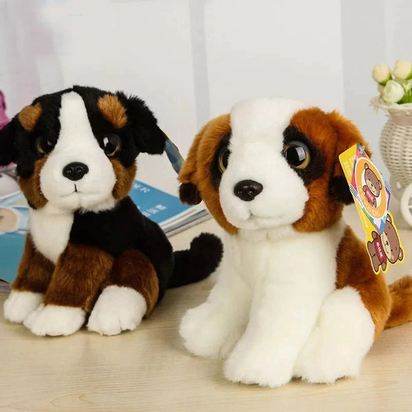 LightningStore Adorable Cute Baby Saint Bernard Puppy Dog Doll Realistic Looking Stuffed Animal Plush Toys Plushie Children's Gifts Animals + Toy Organizer Bag Bundle