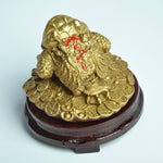 Feng Shui Toad  Lucky Fortune Wealth Chinese Golden Frog Toad Coin Home Office Decoration Ornaments Decorative Antiques