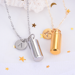 Necklace for Ashes - Gold Silver Initial Urn Necklace