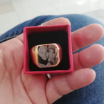 Custom Photo Ring - Personalized Mens Signet Ring Women Engraved Name Ring Engraving From Photo Family Fathers Day Gift Boyfriend Husband