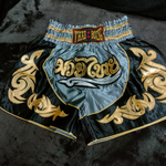 Muay Thai Shorts For Men And Women - Muay Thai Gears -Limited Edition Thai Boxing Shorts Gray Black Color