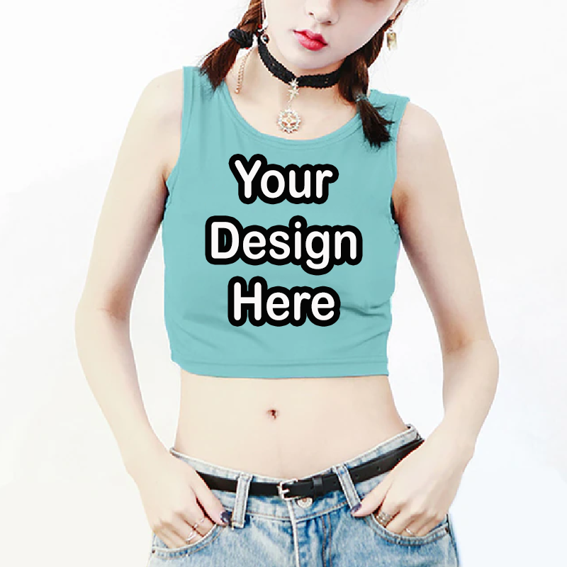 Custom Crop Top Womens Personalized Crop Top Shirt Design Your Own LightningStore