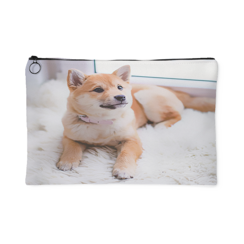 Custom Personalized Shiba Photo Pouch - Turn Your Photos into a Pouch Pencil Case Makeup Bag
