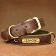 Personlig hundehalsbånd - Speciallavet hundehalsbånd med navn - Speciallavede læderhalsbånd til hunde - Monogrammeret speciallavet