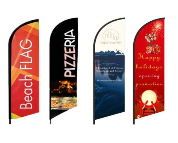 Drapeau en tissu personnalisé - Drapeau d'entreprise personnalisé avec logo - Drapeau debout - Drapeau de boutique - Drapeau de magasin - Créez le vôtre - Affichage