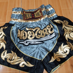 Muay Thai Shorts For Men And Women - Muay Thai Gears -Limited Edition Thai Boxing Shorts Gray Black Color