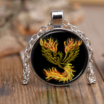 Baby Phoenix Pendant Necklace - Yellow Orange Fire Phoenix Jewelry