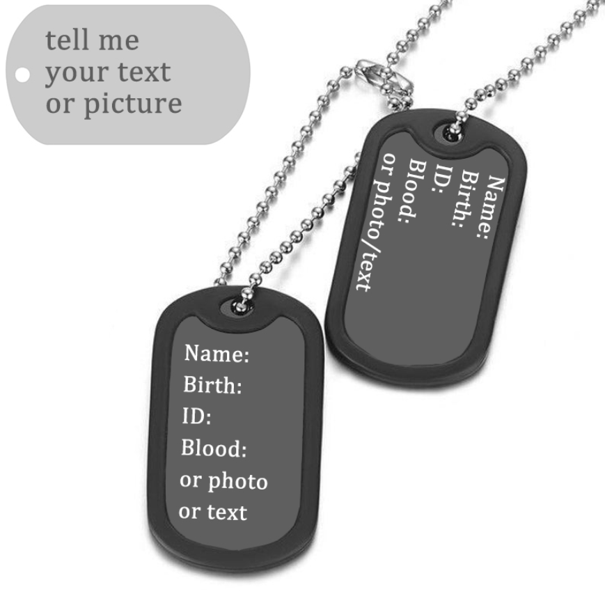 Engraved dog tags for humans clearance