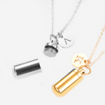 Necklace for Ashes - Gold Silver Initial Urn Necklace