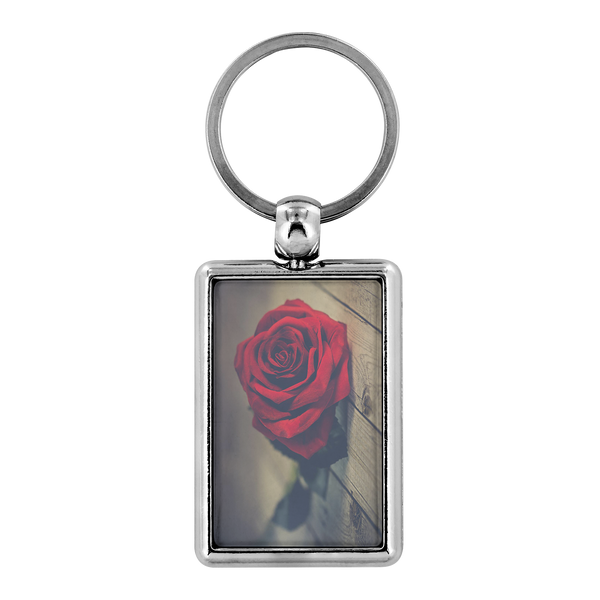 Red Rose Keychain - Wilting Rose Petal Keychain - Flower Rose Photo Keychain - Dark Rose Key Chain - Gothic Rose Keychain for Women