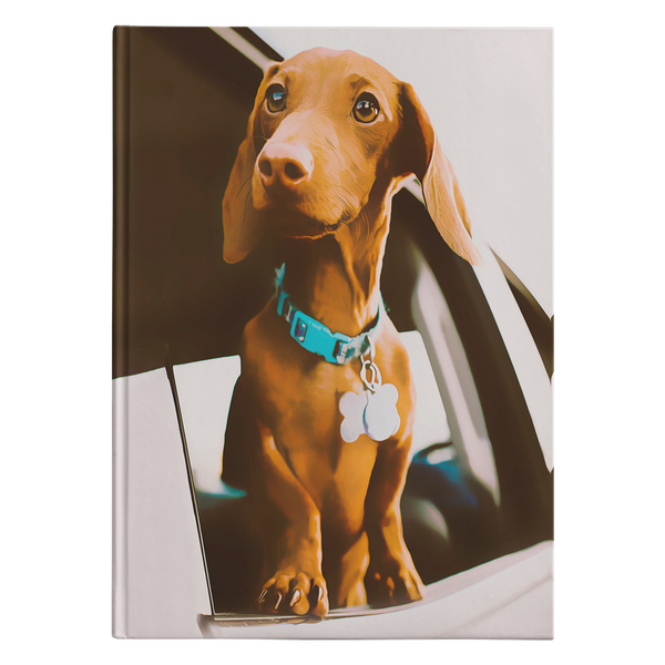 Caderno de diário personalizado com foto de Dachshund - transforme as suas fotos num diário de edição limitada