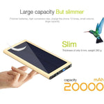 Aluminum Portable Solar Power Bank 20000 MAh