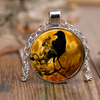 Raven Crow Pendant - Steampunk Gothic Necklace -  Black Bird Jewelry