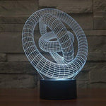 Baby Product - 3 Three Rings Hologram LED Night Light Lamp - Color Changing