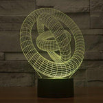 Baby Product - 3 Three Rings Hologram LED Night Light Lamp - Color Changing