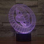 Baby Product - 3 Three Rings Hologram LED Night Light Lamp - Color Changing