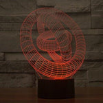 Baby Product - 3 Three Rings Hologram LED Night Light Lamp - Color Changing