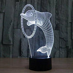Baby Product - 3D Night Lights - Dolphin Hologram LED Night Light Lamp - Color Changing