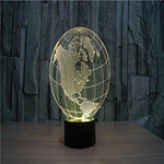 Baby Product - America Globe Map Hologram LED Night Light Lamp - Color Changing