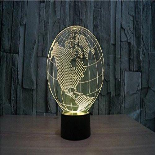 Baby Product - America Globe Map Hologram LED Night Light Lamp - Color Changing