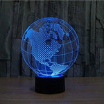 Baby Product - America Globe Map Hologram LED Night Light Lamp - Color Changing