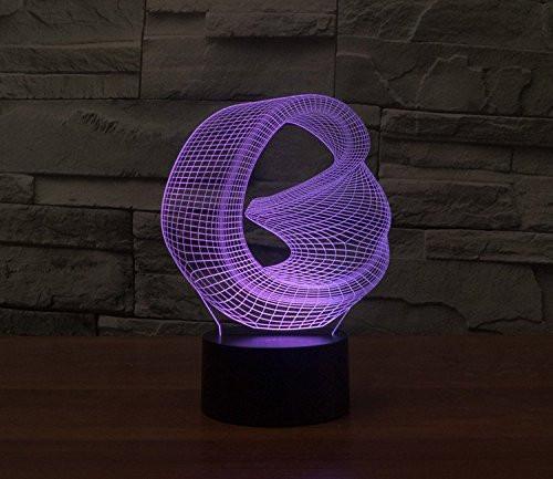 Baby Product - Bent Ring Hologram LED Night Light Lamp - Color Changing