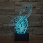 Baby Product - Curvy Hologram LED Night Light Lamp - Color Changing