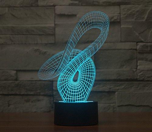 Baby Product - Curvy Hologram LED Night Light Lamp - Color Changing