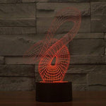 Baby Product - Curvy Hologram LED Night Light Lamp - Color Changing