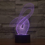 Baby Product - Curvy Hologram LED Night Light Lamp - Color Changing