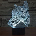 Baby Product - Dog Head Hologram LED Night Light Lamp - Color Changing