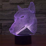 Baby Product - Dog Head Hologram LED Night Light Lamp - Color Changing
