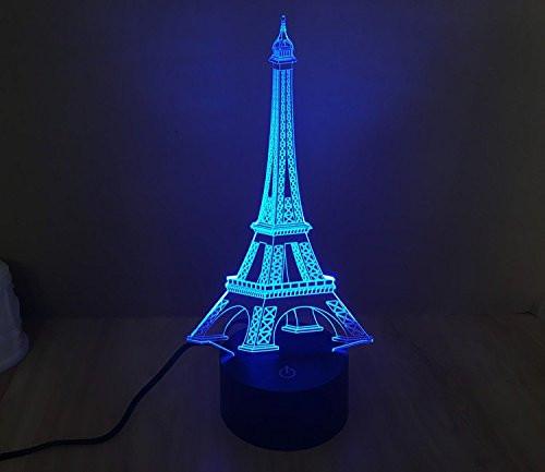 Baby Product - Eiffel Tower Hologram LED Night Light Lamp - Color Changing