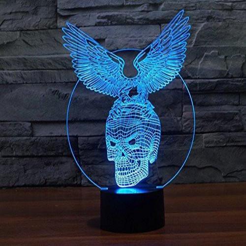 Baby Product - Halloween Hologram Machine - Eagle Skull Hologram LED Night Light Lamp - Color Changing