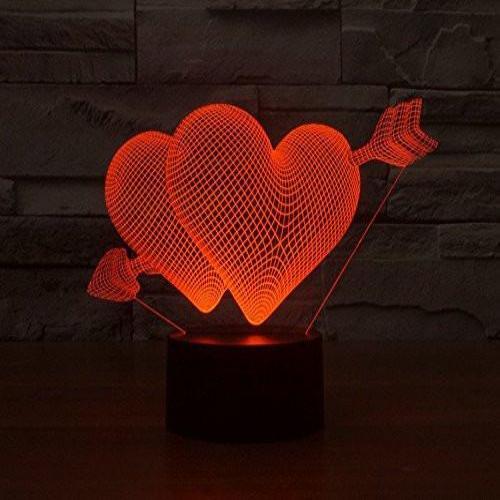 Baby Product - Hologram Lamp - Heart Love Hologram LED Night Light Lamp - Color Changing