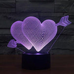 Baby Product - Hologram Lamp - Heart Love Hologram LED Night Light Lamp - Color Changing