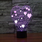 Baby Product - I Love You Heart Hologram LED Night Light Lamp - Color Changing