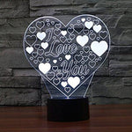 Baby Product - I Love You Heart Hologram LED Night Light Lamp - Color Changing