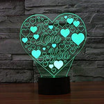 Baby Product - I Love You Heart Hologram LED Night Light Lamp - Color Changing