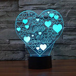 Baby Product - I Love You Heart Hologram LED Night Light Lamp - Color Changing