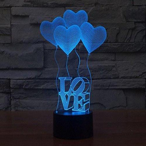 Baby Product - Love Heart Hologram LED Night Light Lamp - Color Changing