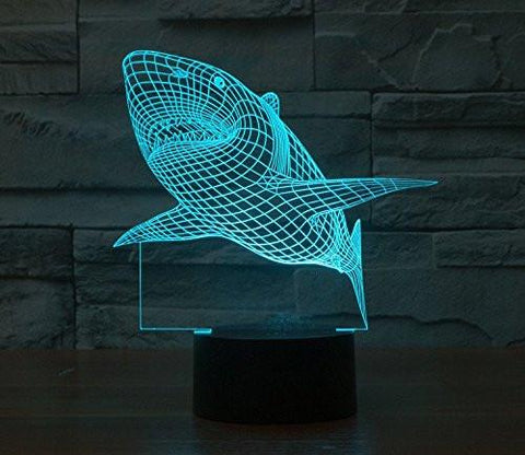 Baby Product - Shark Hologram LED Night Light Lamp - Color Changing