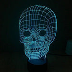 Baby Product - Skull Head Hologram LED Night Light Lamp - Color Changing