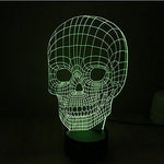 Baby Product - Skull Head Hologram LED Night Light Lamp - Color Changing