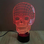 Baby Product - Skull Head Hologram LED Night Light Lamp - Color Changing