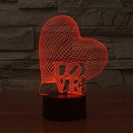 Baby Product - Slanted Love Heart Hologram LED Night Light Lamp - Color Changing