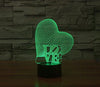 Baby Product - Slanted Love Heart Hologram LED Night Light Lamp - Color Changing